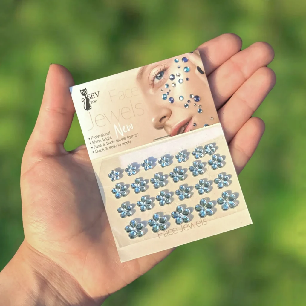 نگین ورقه ای طرح گل ۲۴ عددی کد J141