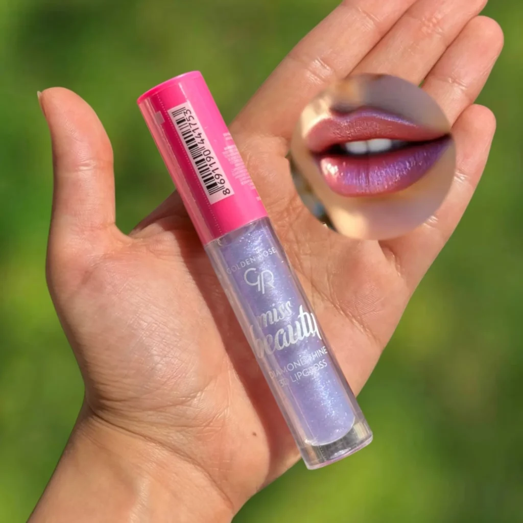 برق‌ لب 3D دایموند شاین Diamond Shine گلدن رز Golden Rose مدل ميس بيوتى Miss Beauty کد ۰۲ (اصل)