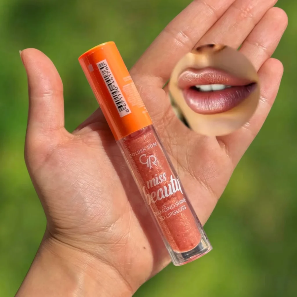 برق‌ لب 3D دایموند شاین Diamond Shine گلدن رز Golden Rose مدل ميس بيوتى Miss Beauty کد ۰۳ (اصل)